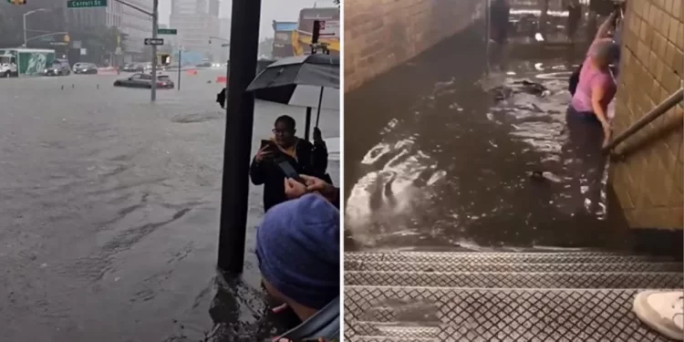 New York sele teslim! Caddeler göle döndü, metro istasyonlarını su bastı